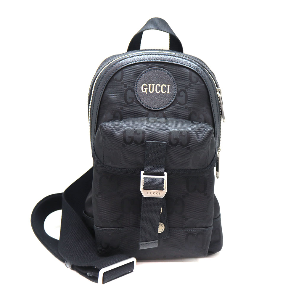 グッチ Gucci 658631 オフザグリッド ボディバッグ 鞄 レザー キャンバス ブラック【中古】