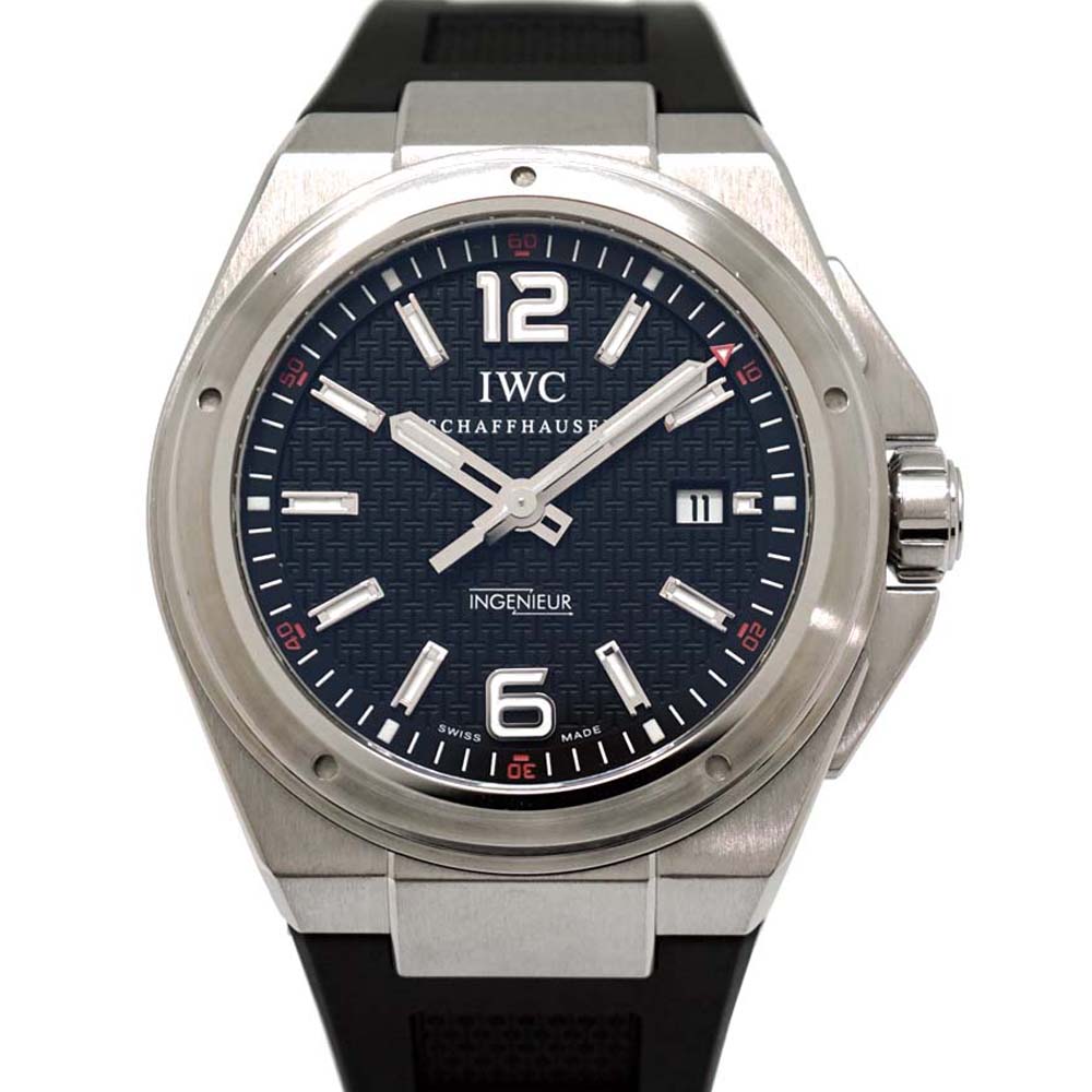 アイダブリューシー Iwc IW323601 インヂュニアオート ブラック ラバー 腕時計【中古】