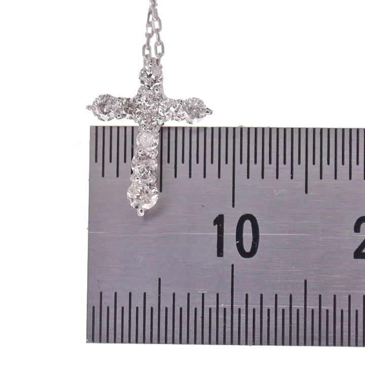 市場 中古 ホワイトゴールド K18WG ダイヤクロスネックレス 特価正規品 新品 K18YG D:0.20ct ネックレス クロス(十字架) ダイヤモンド ネックレス