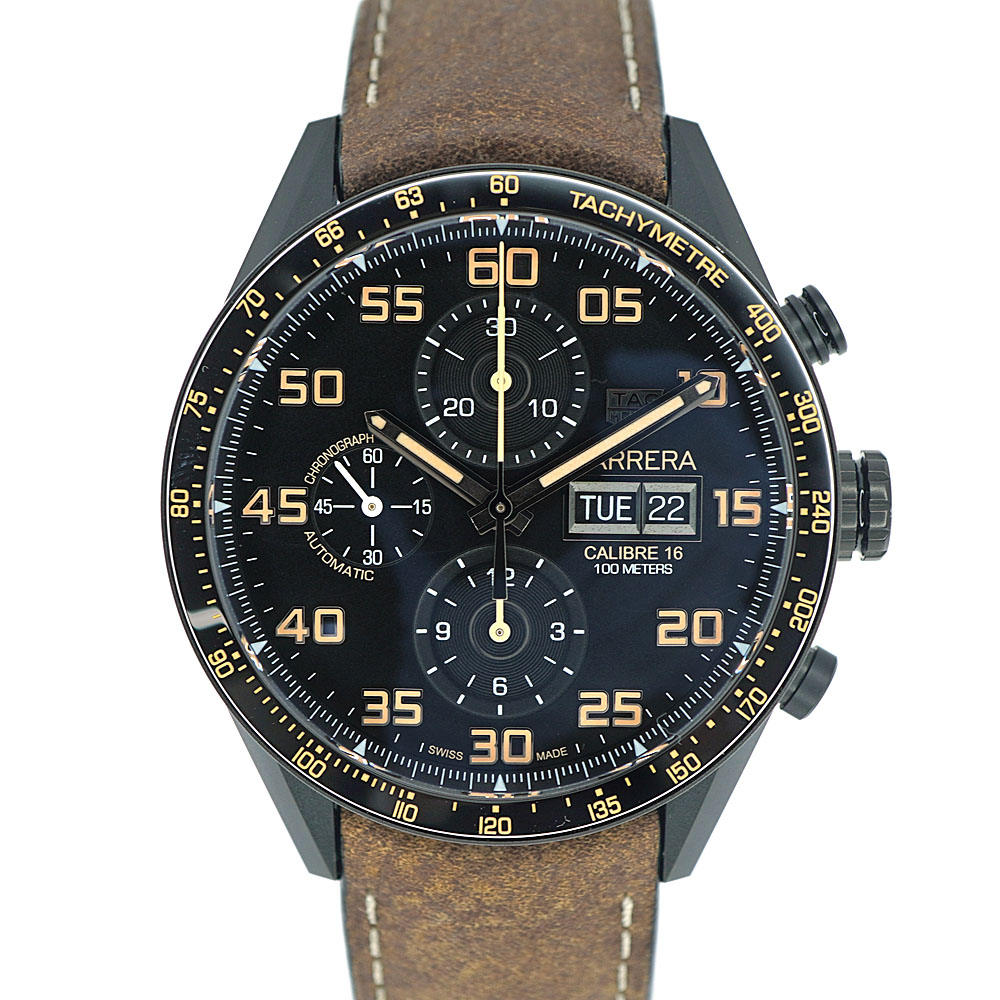 TAG Heuer【タグ・ホイヤー】CV2A84.FC6394 カレラ キャリバー16クロノグラフデイデイト ブラックチタン(PVD加工)メンズ ブランド 腕時計 USED-A【中古】質屋 かんてい局北名古屋店 n22-967