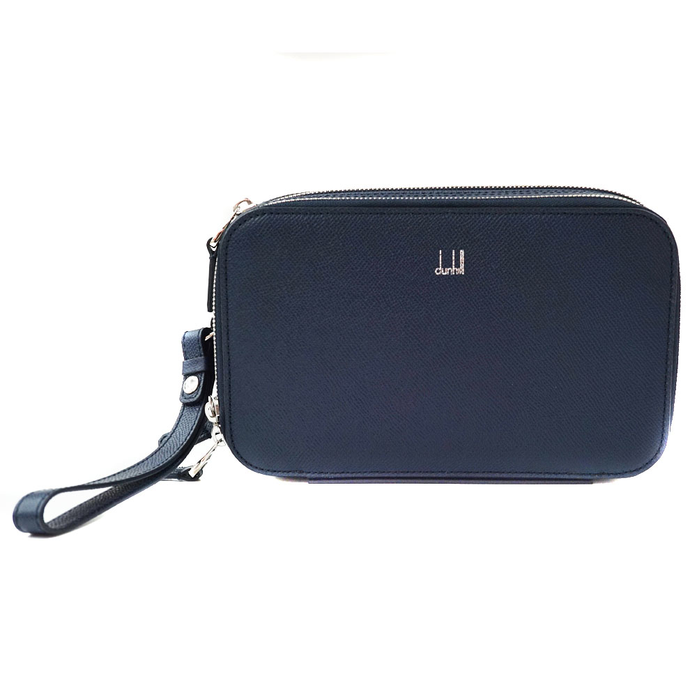ダンヒル Dunhill DI620 セカンドバッグ ネイビー 【中古】