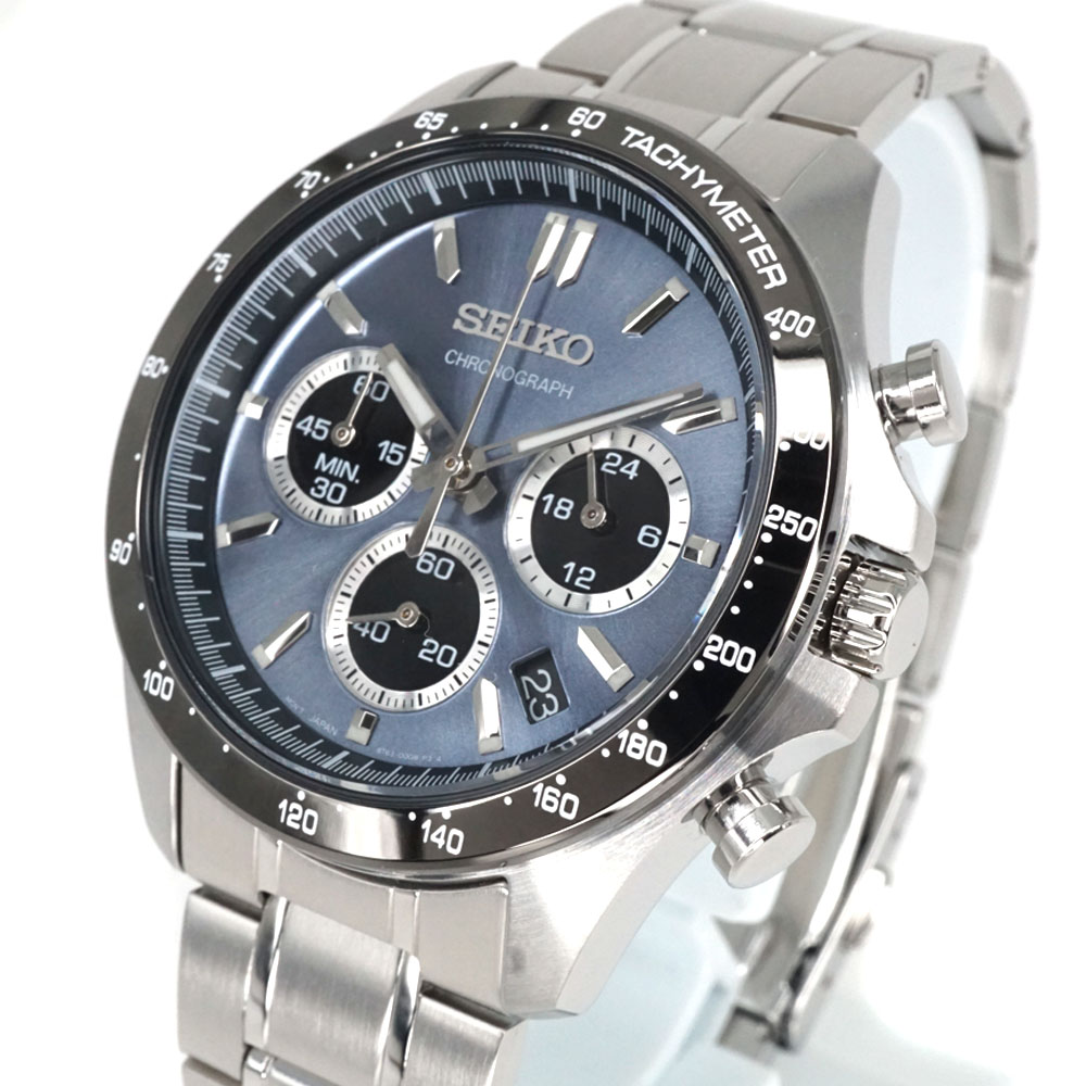 KITAI　SEIKO 青 ステンレス腕時計 8T63ー00D0 Seiko 8T63-00D0 Chronograph Quartz Men's Watch Blue Dial Analog
