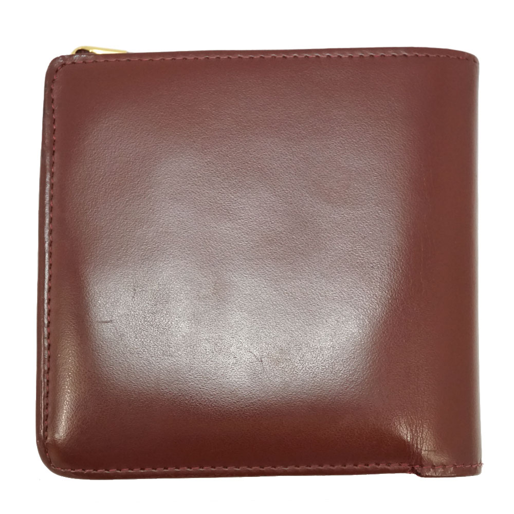 【未使用品】カルティエ 二つ折り財布 ボルドー 男女兼用 CARTIER カルティエ マストライン Wホックサイフ 二つ折り財布