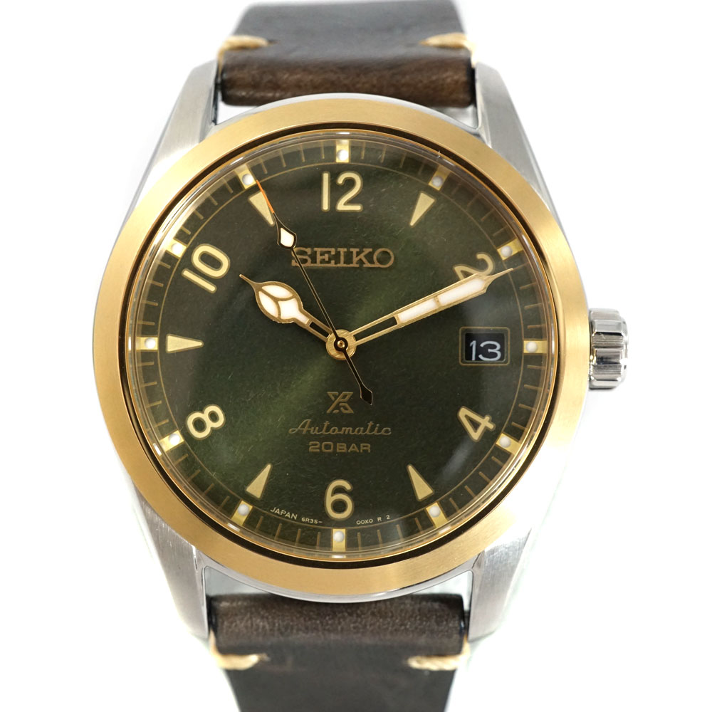 セイコー SEIKO SBDC138 6R35-01B0 アルピニスト グリーン メンズ 腕時計 【中古】