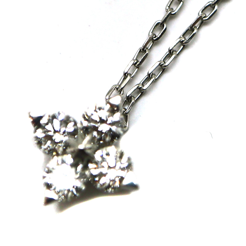 STAR　JEWELRY【スタージュエリー】　D0.13ctブライテストスターネックレス　Pt950　プラチナ　ダイヤモンド　約43.0cm 1.4g  　ジュエリー　宝石　レディース【中古】新品仕上げ済み　USED-9　質屋　かんてい局茜部店　A23-1297