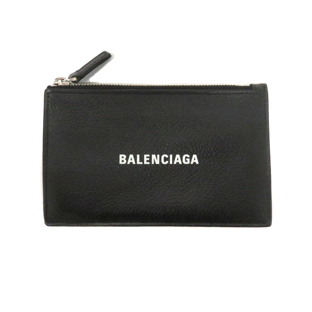 バレンシアガ Balenciaga 640535 コイン&カードケース ブラック レザー【中古】