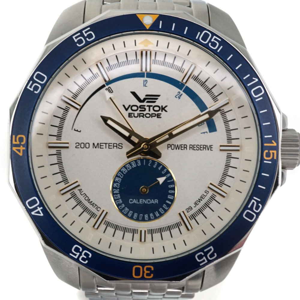 VOSTOK EUROPE 【ボストークヨーロッパ】 NE57-225A562 N1 ROCKET ホワイト系 自動巻き オートマ 裏スケ 20気圧防水 カレンダー パワーリザーブ ロケット メンズ 腕時計 【中古】 USED-6 質屋 かんてい局細畑店 h2200968