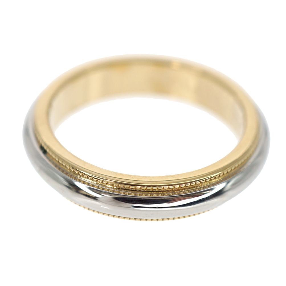 ティファニー TIFFANY&Co. ミルグレイン リング 指輪 10.5号 3.5mm K18YG イエローゴールド × Pt950プラチナ  / 199958【BJ】