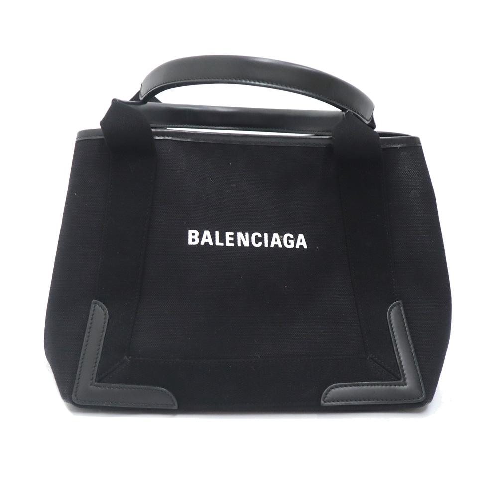 バレンシアガ Balenciaga 339933 ネイビーカバスS ブラック【中古】