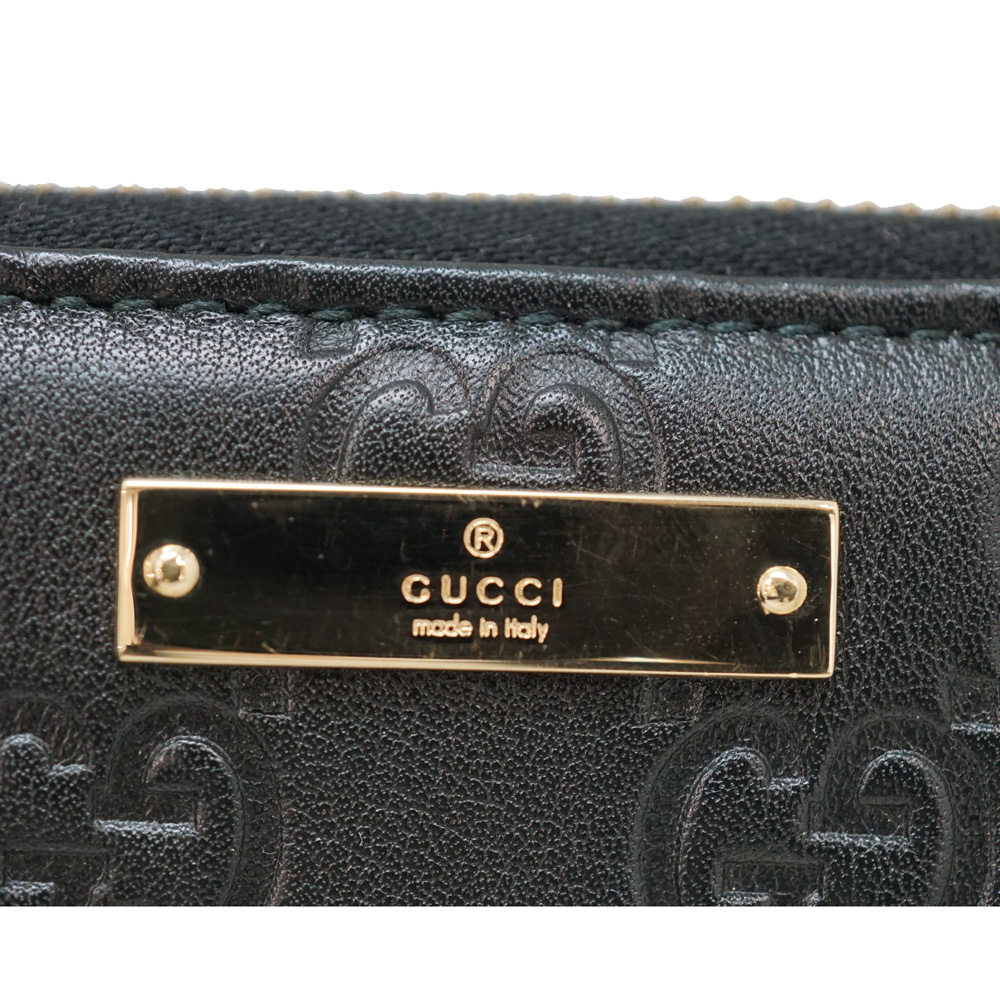 ✨美品✨グッチ　シマレザー　長財布　ロゴプレート　112724 ブラック 質屋かんてい局オンラインショップ / 北名古屋店 GUCCI【グッチ