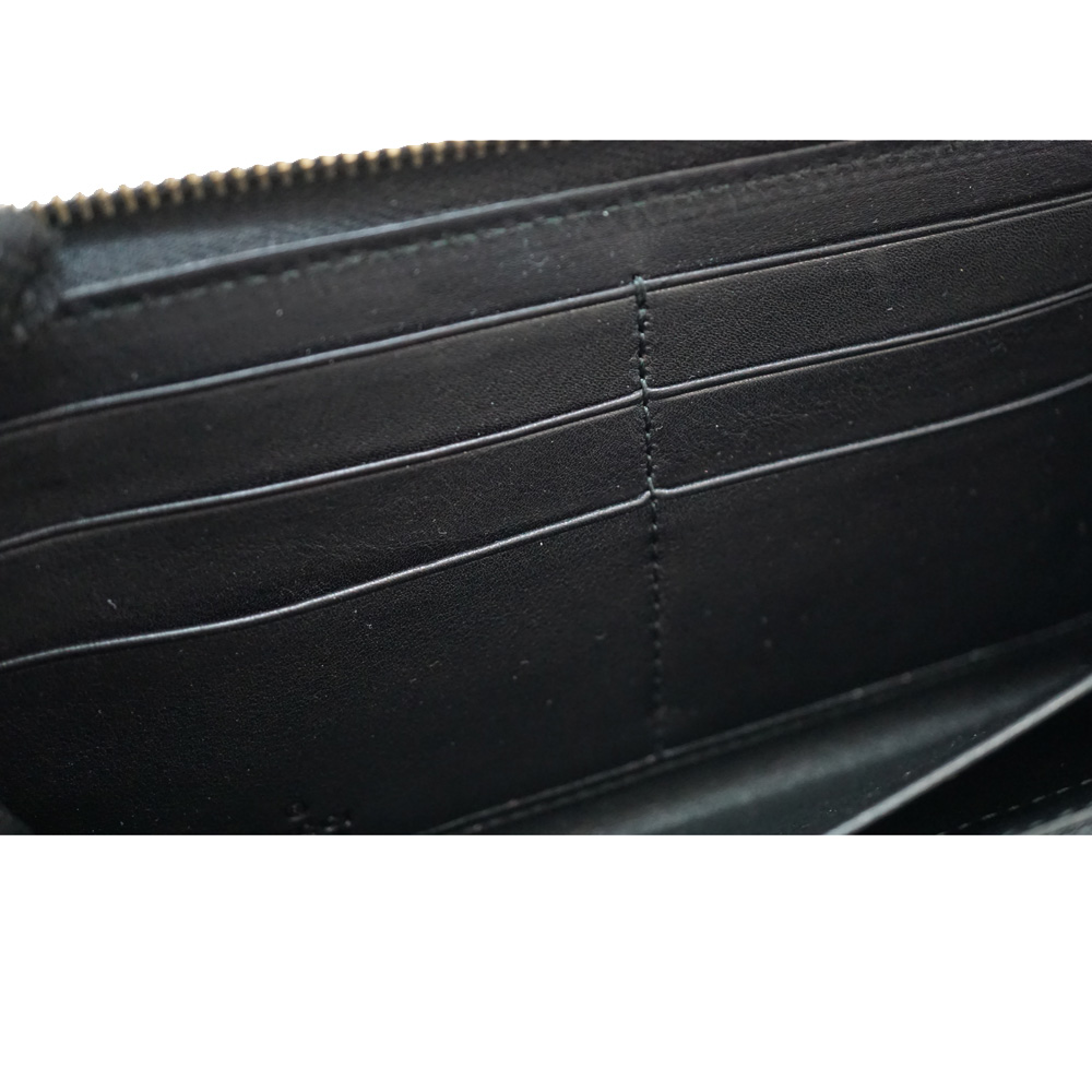 ✨美品✨グッチ　シマレザー　長財布　ロゴプレート　112724 ブラック GUCCI シマロゴプレートラウンドファスナー長財布 ブラック