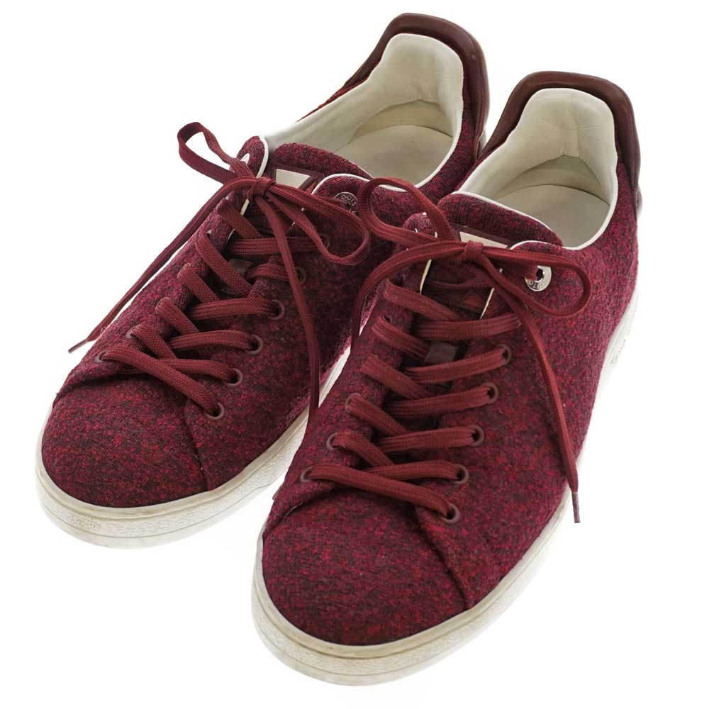 質屋かんてい局オンラインショップ Louis Vuitton ルイ ヴィトン スニーカー Lv メンズ ブランド 小物 靴 サイズ5 約24 5cm キャンバス レザー ワインレッド系 中古 Used 6 質屋 かんてい局北名古屋店 N21 904