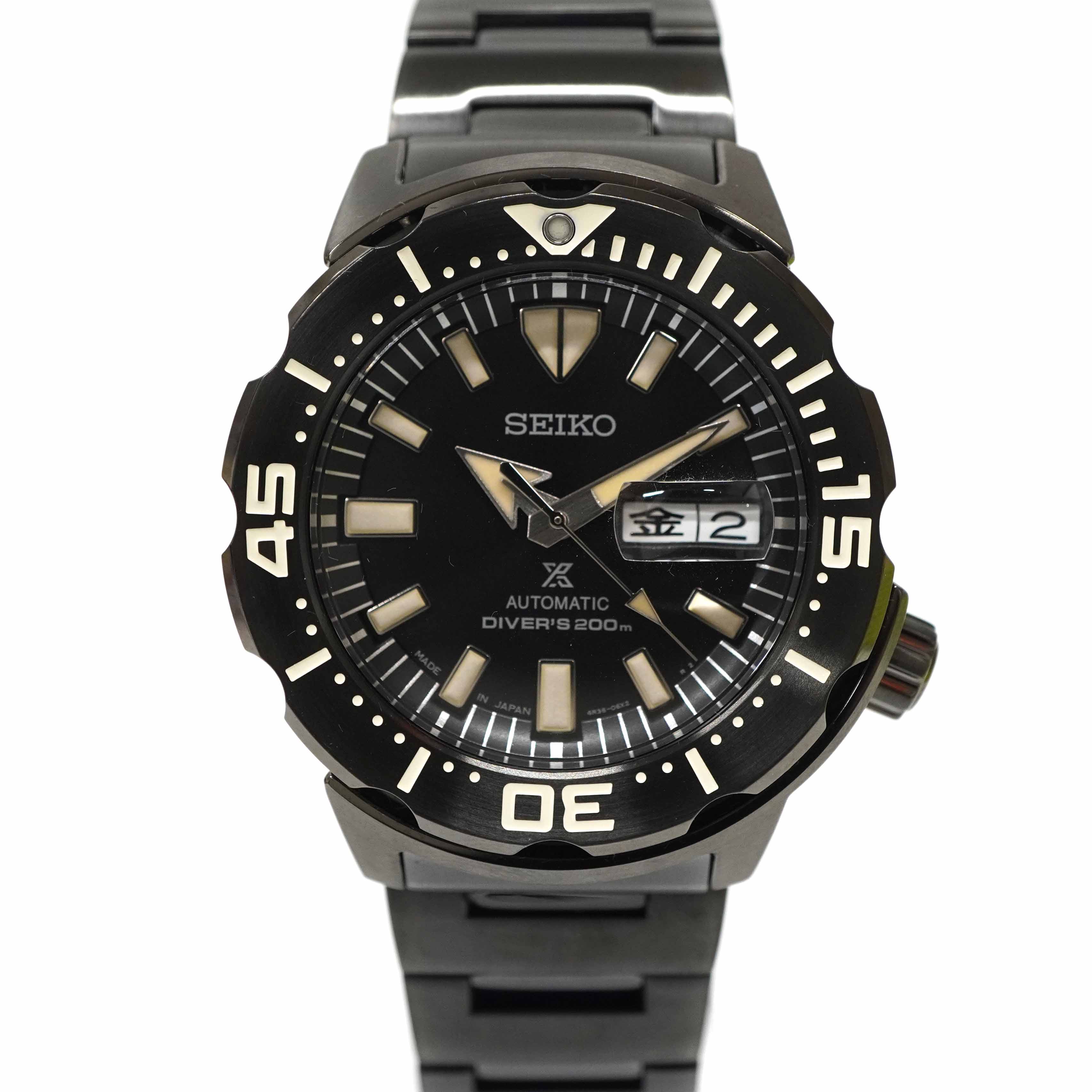Seiko セイコー SBDY037 ダイバーススキューバブラックモンスター プロスペックス 流通限定モデル メンズ腕時計 ブラック【中古】