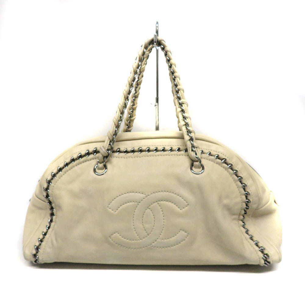 質屋かんてい局オンラインショップ / CHANEL 【シャネル】 A31405 ラグジュアリーライン ボストンバッグ レザー ホワイト系 シルバー金具  ココマーク 大きめ レディース 鞄 かばん 【USED-6】 質屋かんてい局細畑店 h23-1092