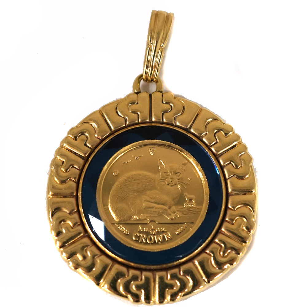 質屋かんてい局オンラインショップ / 北名古屋店 K18【18金】K24【24金】コインペンダントトップ 1/10oz キャット エリザベス  1996年 ガラス付き ジュエリー アクセサリー【中古】 USED-7 質屋 かんてい局北名古屋店 n22-1758