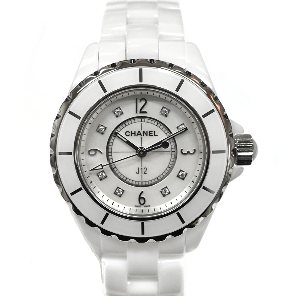 シャネル Chanel J12 H2422 ホワイトシェル ダイヤモンド レディース腕時計 【中古】