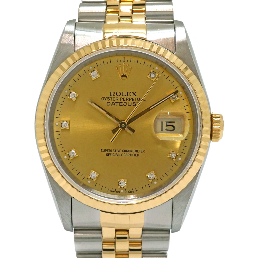 ロレックス Rolex 16233G デイトジャスト ゴールド 腕時計 ダイヤモンド 【中古】