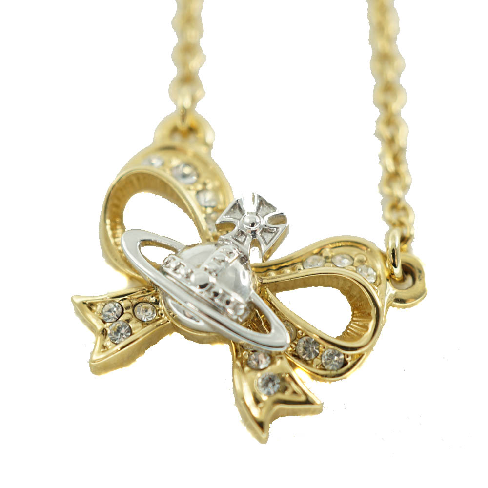 質屋かんてい局オンラインショップ V Westwood ヴィヴィアン ウエストウッド リボンネックレス リボン ブランドアクセサリー ジュエリー ファッション レディース ストーン付 中古 Used B 6 質屋かんてい局春日井店 K21 1406