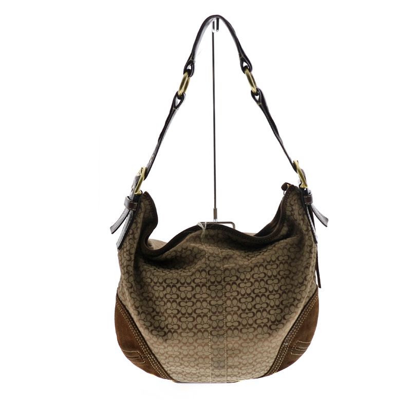 コーチ　ハンドバッグ　ワンショルダー　ゴールド金具　ツイード　ブラウン 質屋かんてい局オンラインショップ / COACH【コーチ】ワン