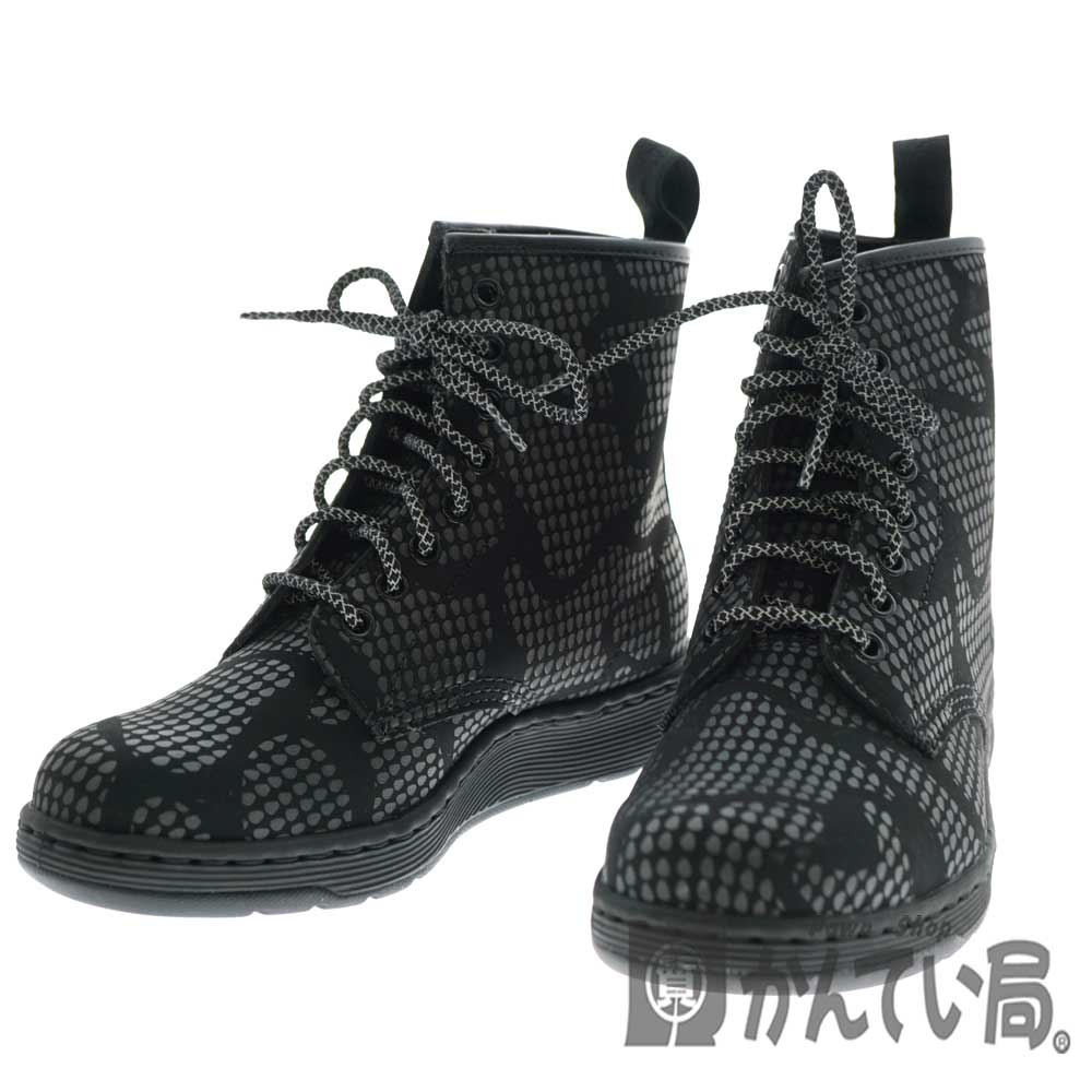 質屋かんてい局オンラインショップ Dr Martens ドクターマーチン Aw005 ブーツ メンズ 軽量 ブラック デザイン 柄 靴 中古 Used 8 質屋 かんてい局北名古屋店 N 1326