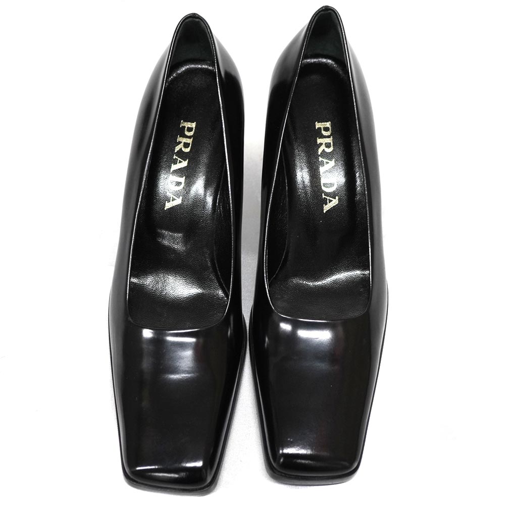 PRADA エナメル スクエアトゥ ハイヒール　36サイズ PRADA エナメル スクエアトゥ ハイヒール 36サイズ 【公式通販】