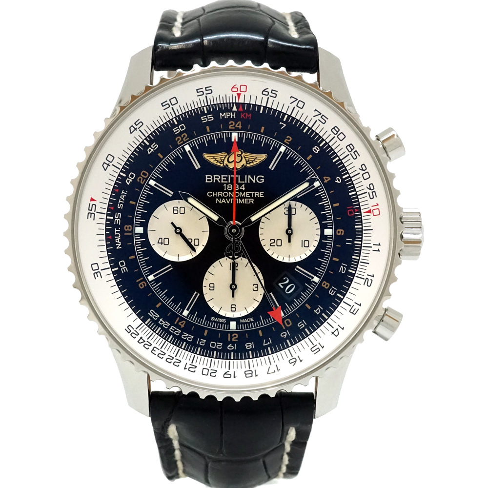 ブライトリング Breitling AB044121 ナビタイマー GMT ホワイト 腕時計【中古】