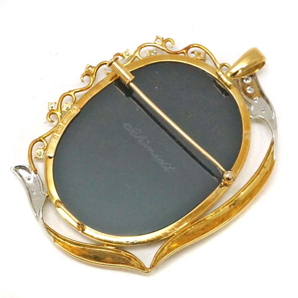 シェル カメオ ブローチ k18 pt900 18金 プラチナ シェル カメオ ブローチ k18 pt900 18金 プラチナ