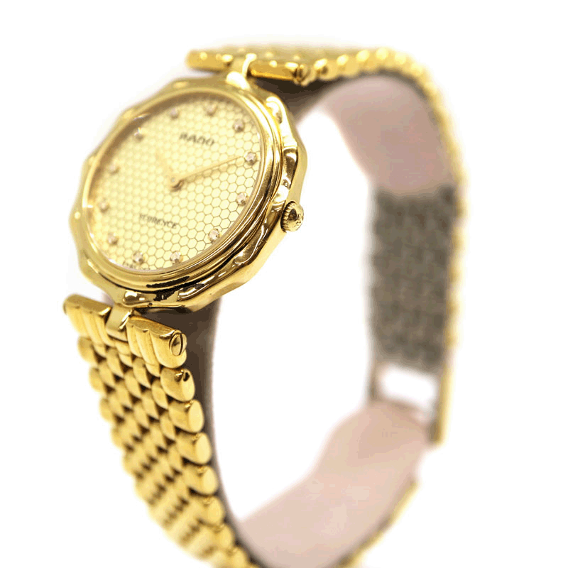 稼動品 RADO ラドー フローレンス スクエア ゴールド 腕時計 質屋かん