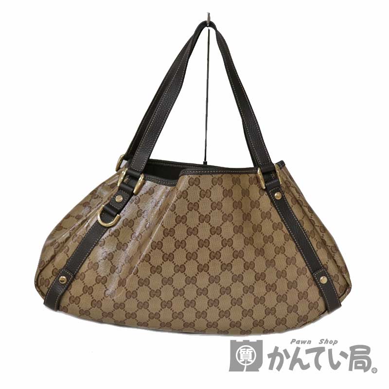 GUCCI【グッチ】 293578 ショルダーバッグ GGクリスタル レディース ベージュ ダークブラウン シャンパンゴールド金具 トートバッグ 鞄 【中古】 USED-8　質屋　かんてい局小牧店　c20-1119