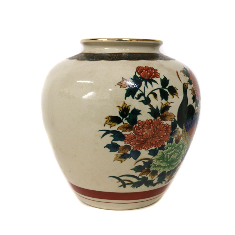 質屋かんてい局オンラインショップ / 小牧店 九谷焼 花瓶 孔雀 磁器