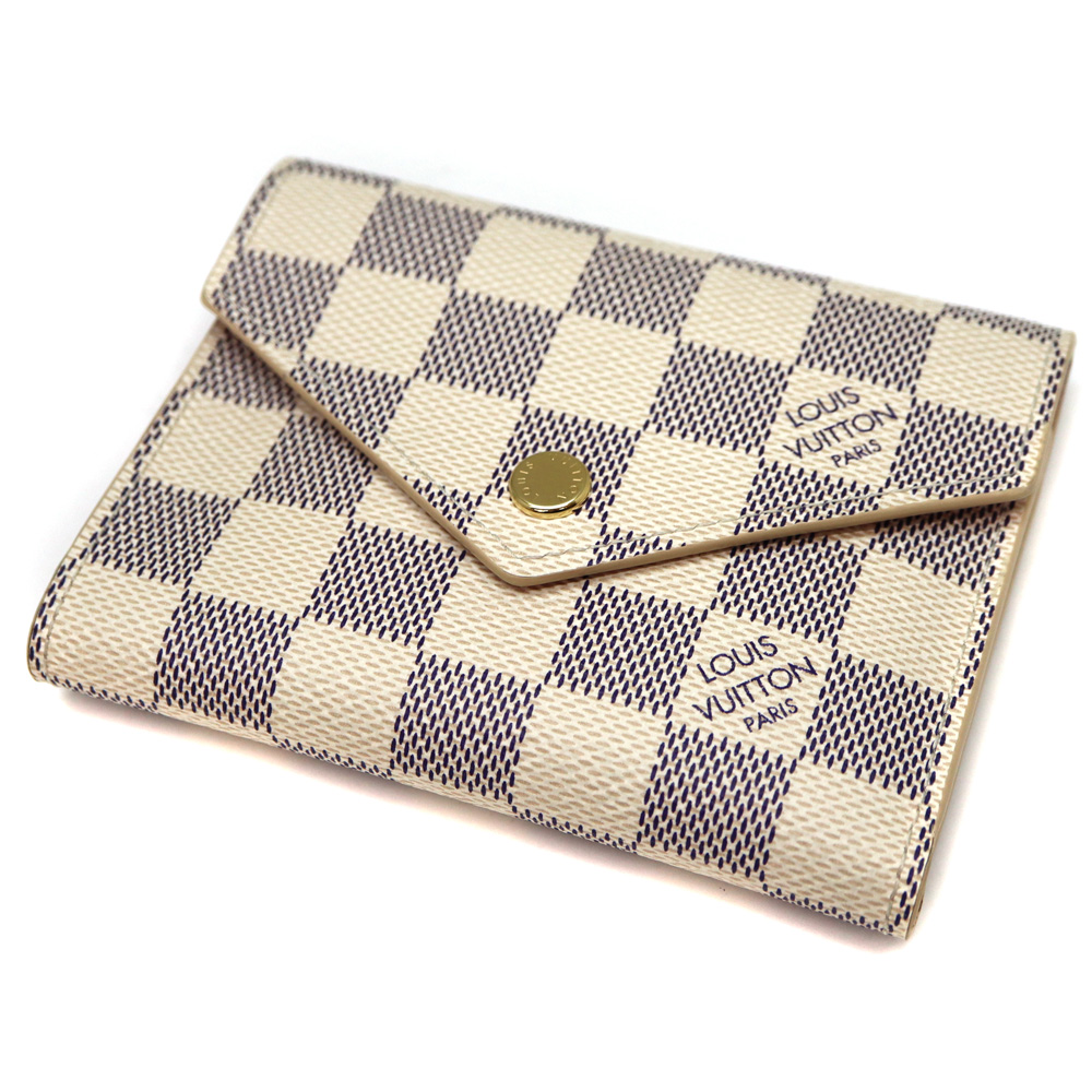 ルイヴィトン Louis vuitton N64022 ポルトフォイユ・ヴィクトリーヌ ダミエ アズール 【中古】