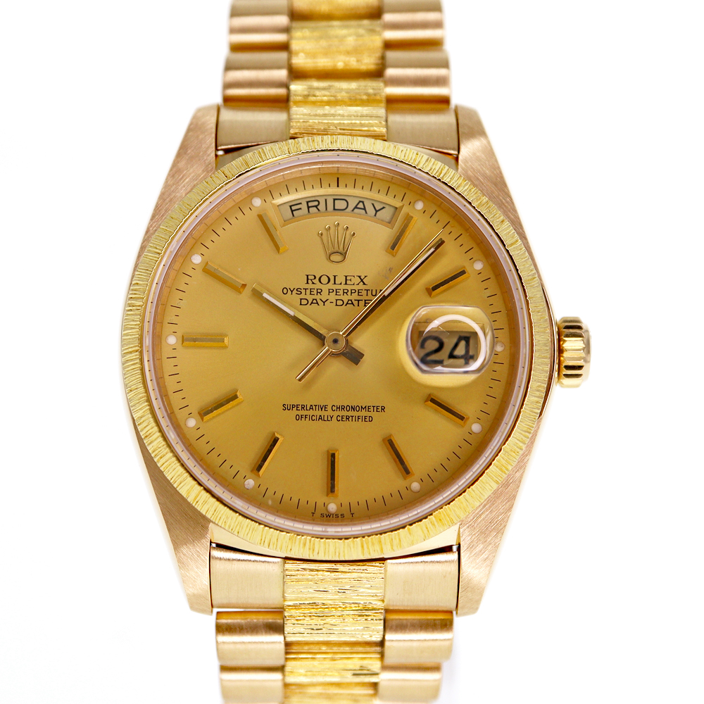 ロレックス Rolex 18078 デイデイト バーク シャンパン ゴールド K18 メンズ 腕時計【中古】
