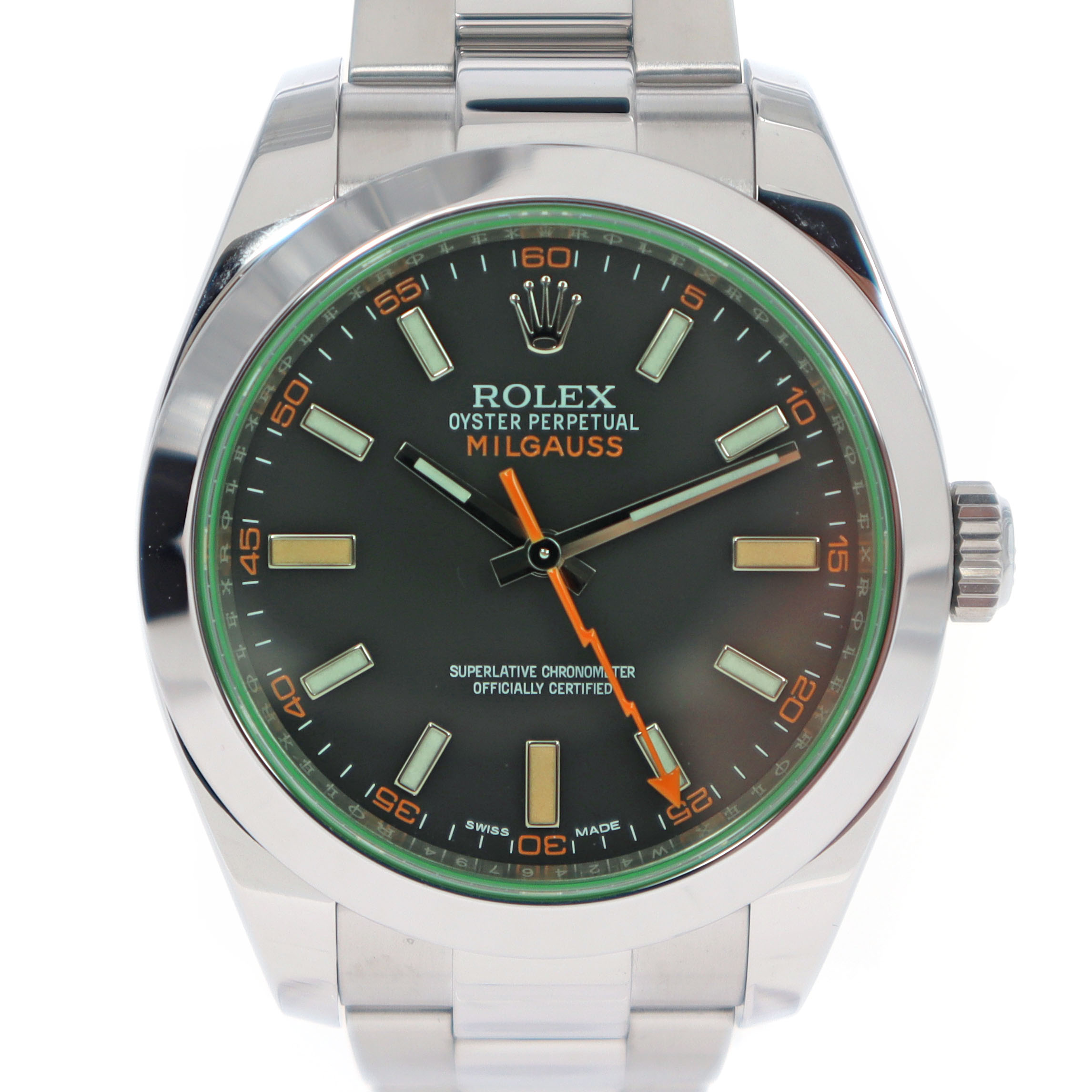 ロレックス Rolex 116400GV ミルガウス グリーン 腕時計【中古】