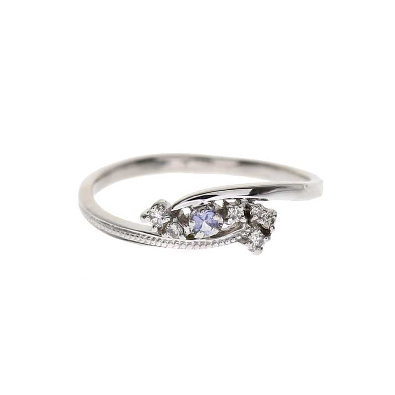 K10WG【10金ホワイトゴールド】ダイヤモンドリング　D:0.08ct　約16号　約2.0g　指輪　レディース　ジュエリー【中古】USED-9　質屋　かんてい局　小牧店　c21-1560