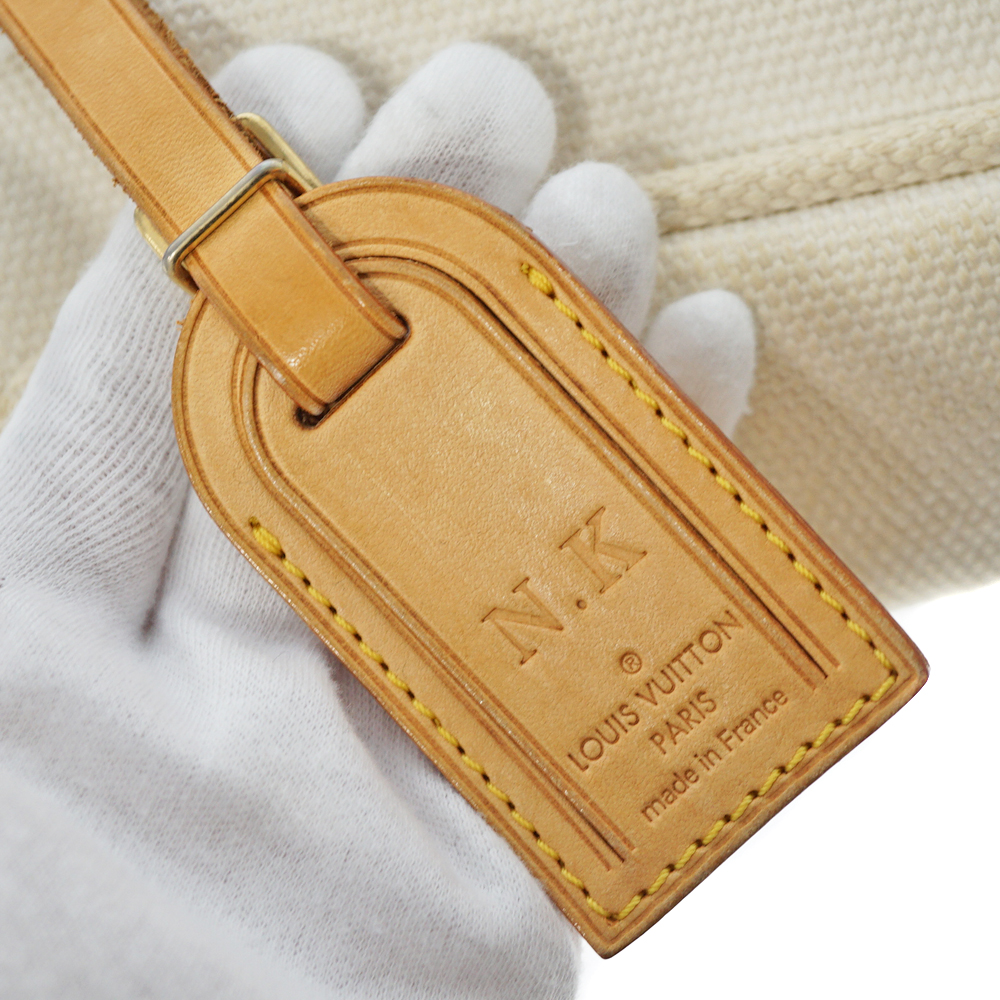 【在庫一掃大セール！】LOUIS VUITTON ルイヴィトン■カバMM■M40036■トートバック■ホワイト×ダークブラウン■キャンバス■J1216 LOUIS VUITTONルイヴィトンM40036 アンティグアカバMM トートバッグ キャンバス素材 オフホワイト系 ブラウン系 レディース  ユニセックス 軽量 鞄 カバン ブランド 肩掛け 普段使い ネームタグイニシャル入り(N.K)中古USED-6 質屋かんてい局春日井店