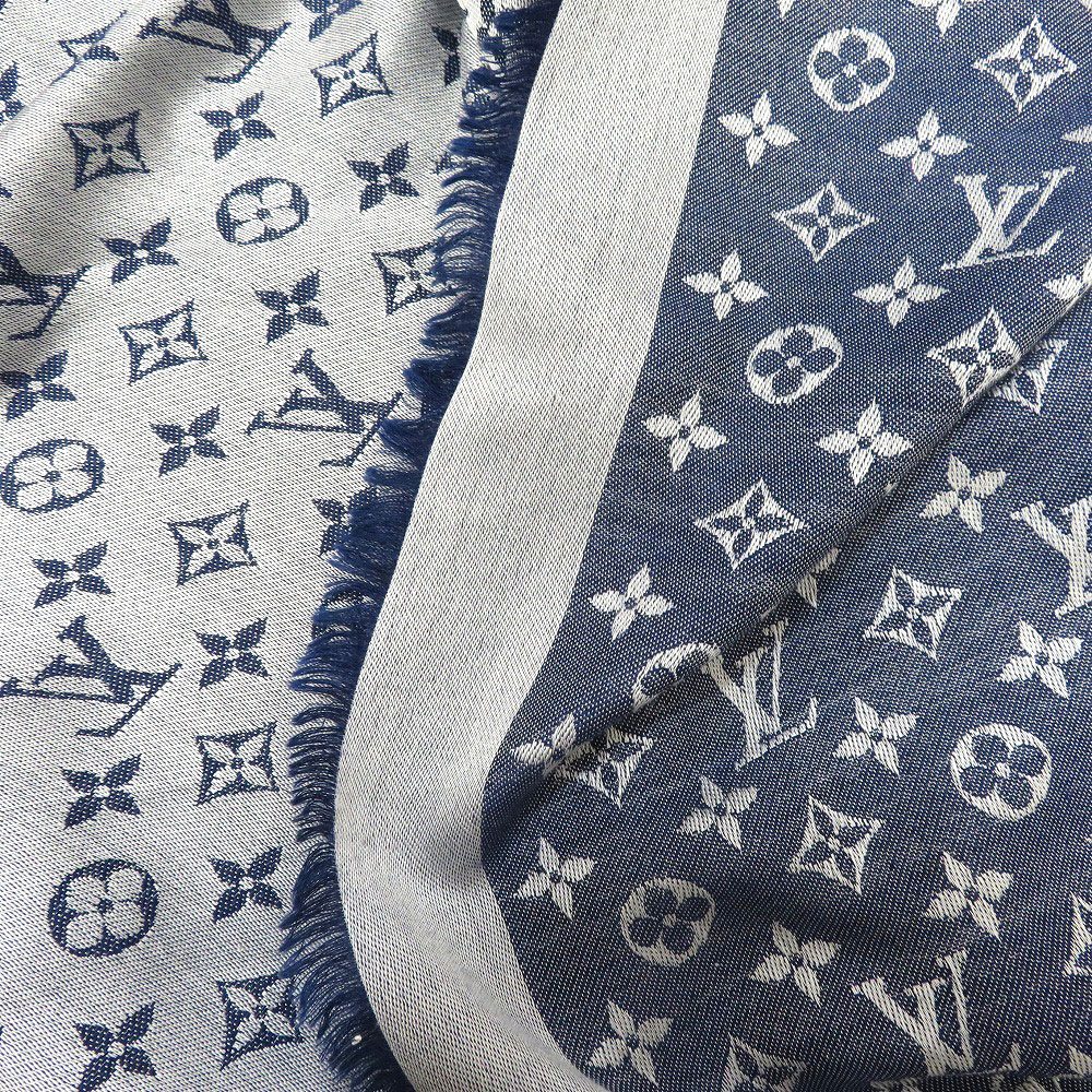 【アウトレット品】ルイヴィトン ショール デニムブルー M71376 ショール・モノグラム デニム ブルー M71376 アウトレット品】ルイ