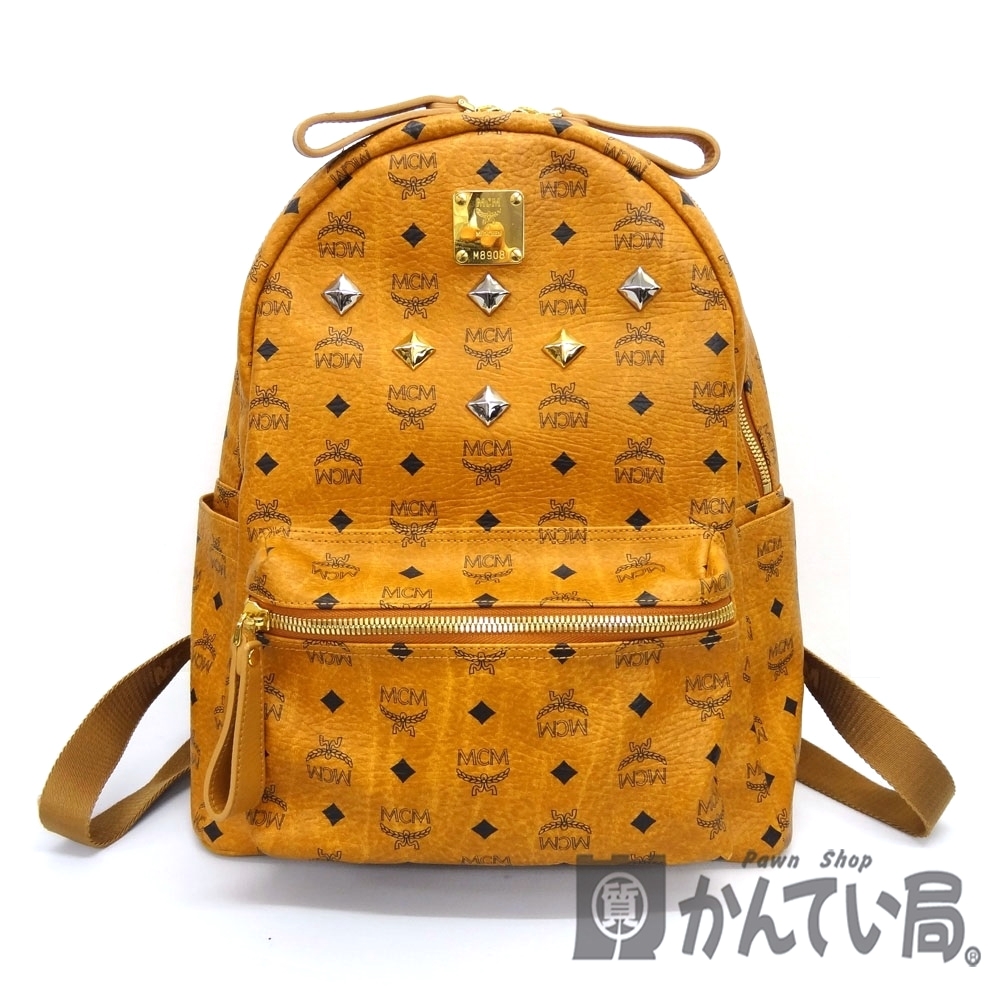 質屋かんてい局オンラインショップ Mcm エムシーエム リュック バックパック Pvc コニャック スタッズ Mmk2ave01co001 中古 Used 6 質屋かんてい局 買取専門 かんてい局大垣店 ｐ