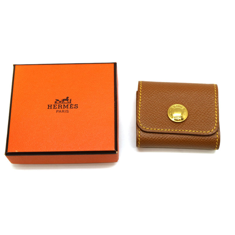 売筋品 《未使用》HERMES ミニフォトケース ヴォーエプソン レザー 茶