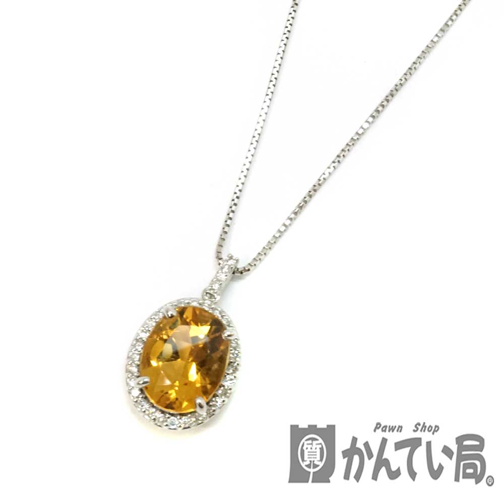 質屋かんてい局オンラインショップ / K14WG ダイヤ・シトリン付き 