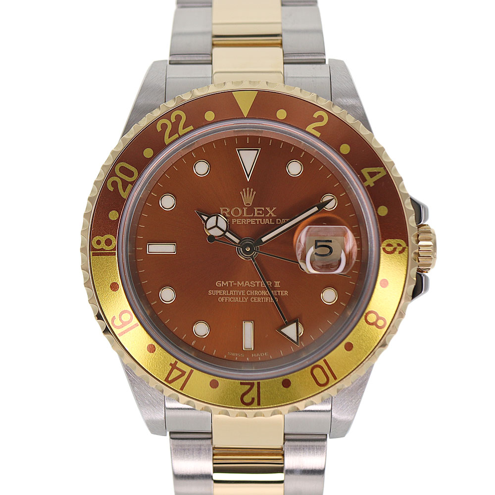 ロレックス Rolex 16713 GMTマスター2 ブラウン ルートビア メンズ 腕時計【中古】