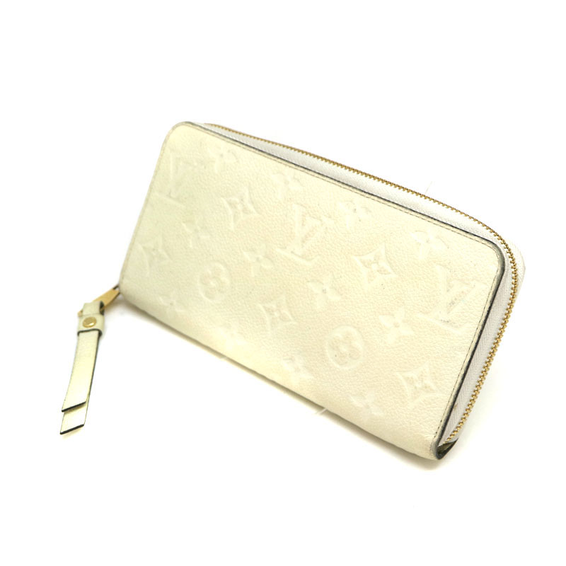 LOUIS VUITTON　【ルイ　ヴィトン】M60546　ジッピーウォレット　モノグラム・アンプラント レザー　ネージュ　ホワイト系　レディース　 LV　USED-6　【中古】　A21-2724　質屋　かんてい局茜部店