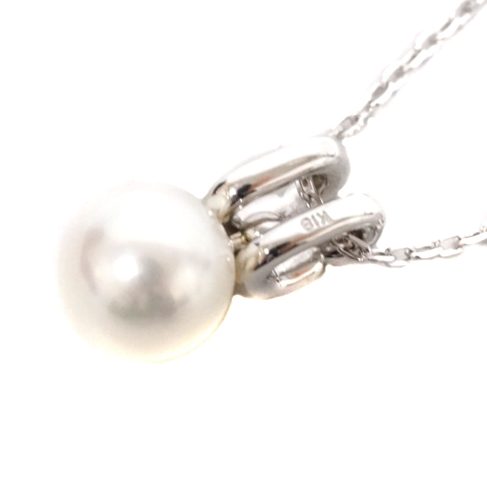 K18 18金 WG ホワイトゴールド ネックレス パール 総重量約1.6g