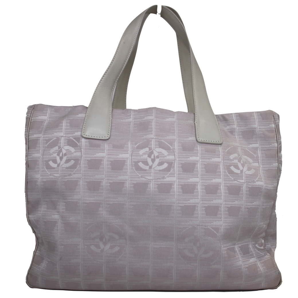 【CHANEL】シャネル A15991 ニュートラベルライントートMM トートバッグ ナイロン ピンク【中古】