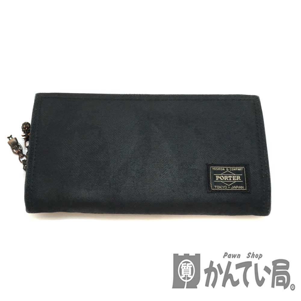 PORTER【ポーター】アロハポーター ラウンドファスナー長財布 ブラック  メンズ さいふ【中古】 USED-6  質屋 かんてい局北名古屋店 n20-1735
