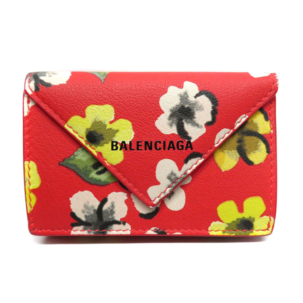 BALENCIAGA花柄 ペーパーミニウォレット