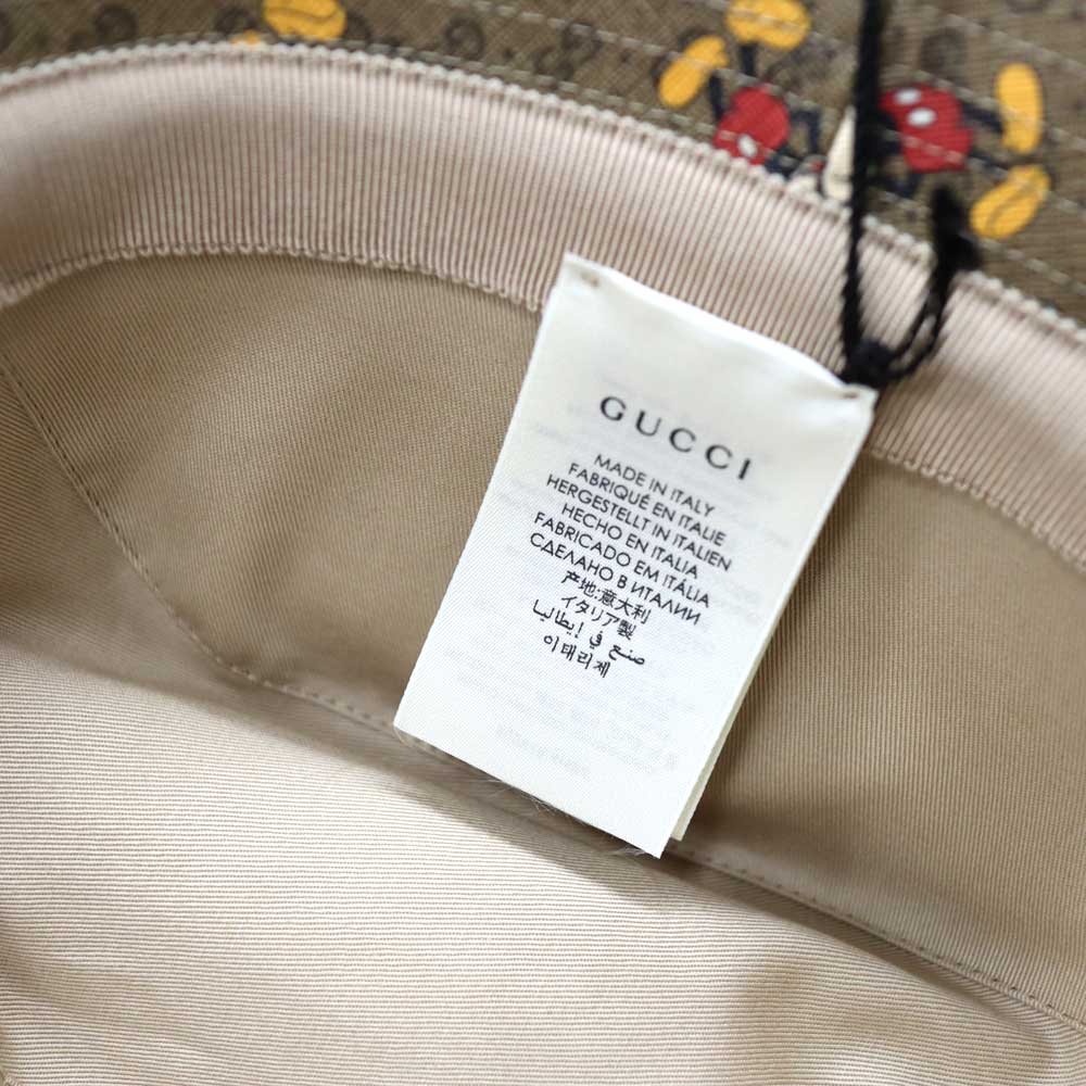 質屋かんてい局オンラインショップ / グッチ Gucci 602978 ミニGGスプリームハット ディズニー コラボハット ブラウン【中古】