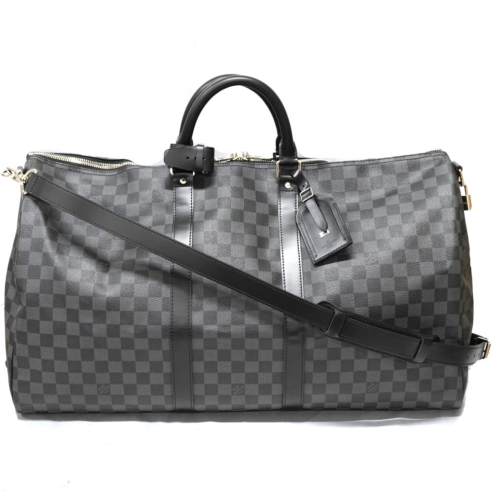 LOUIS VUITTON【ルイヴィトン】N41413 キーポルバンドリエール55 ダミエ グラフィット ブラック グレー シルバー  鞄 ボストンバッグ 旅行 ハンドバッグ ショルダーバッグ 男女兼用 レディース メンズ LV【中古】USED-8　質屋　かんてい局北名古屋店　n23-2646