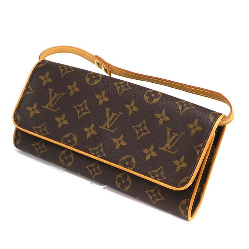 LOUIS　VUITTON【ルイヴィトン】 M51852 ポシェットツインGM　ショルダーバッグ　鞄　モノグラムキャンバス　ブラウン系　LV　A21-2841【中古】 質屋　かんてい局茜部店