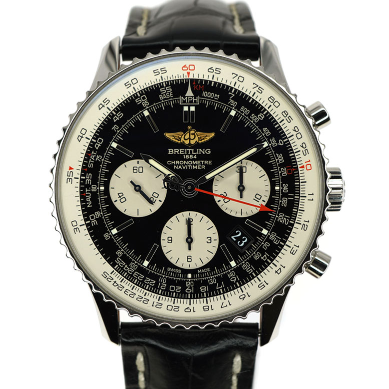 BREITLING【ブライトリング】 AB012012/BB01 ナビタイマー SS(ステンレススチール) レザーベルト 自動巻き クロノグラフ メンズ 腕時計 【中古】 USED-9 質屋 かんてい局北名古屋店 n22-1005