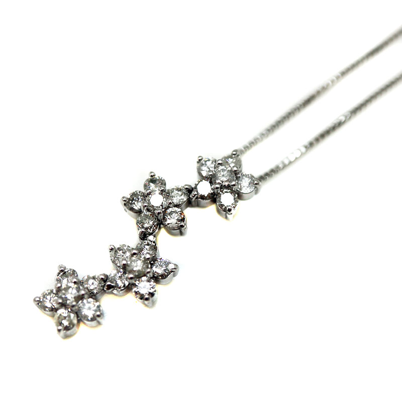 [新品] k18 ダイヤモンド 1.00ct お花 ネックレス